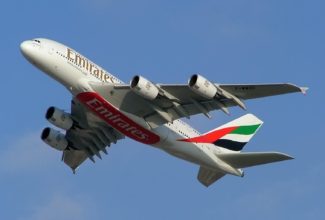 The last Airbus A380 Superjumbo delivered to Emirates