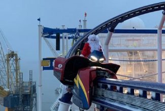 Santa Takes a Pre-Christmas Spin on Carnival’s New Roller Coaster