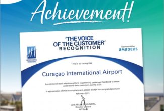 Curaçao International Airport earns ACI recognition for ‘Voice of Customer’