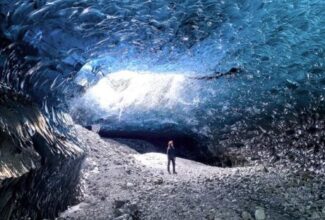 Sapphire ice cave in Iceland