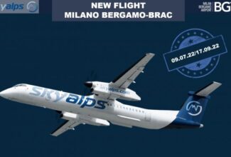 SkyAlps announces the new Milan Bergamo-Brac route