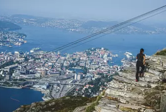 Walking 16,000 steps a day in Bergen, Norway city is easy