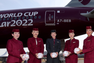 Qatar Airways showcases Boeing 777 with FIFA World Cup Livery