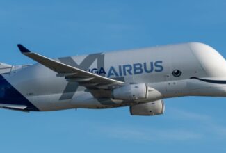 Airbus A330 BelugaXL rolls off the runway