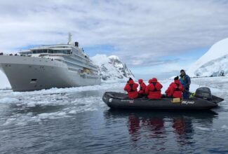 Silversea Christens Expedition Ship in Antarctic Channel