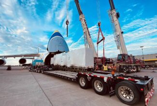 AN-124 utilised for CNC machinery transport