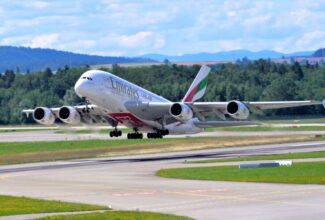 Emirates shows off the first retrofitted A380 superjumbo jet