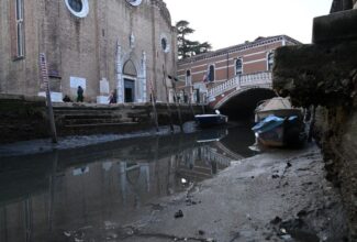 Venice’s famous canals are drying due to low tides and no railfall