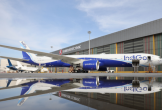 Turkish Technic's first Boeing 777-300ER painted in full IndiGo livery