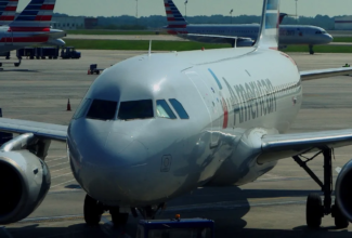 American Airlines Airbus A321 catches on fire