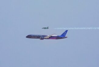 Riyadh Air Unveils Striking Livery with Historic Flyby Alongside Air Force Jet