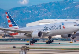 American Airlines Baggage Cart Hits United Airlines Boeing 737